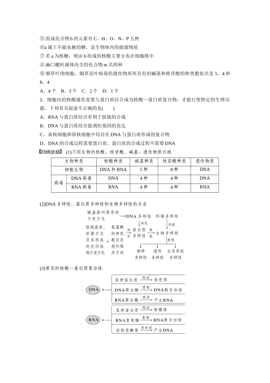 第1单元 第4课时 核酸是遗传信息的携带者、有机物的鉴定.docx_第3页