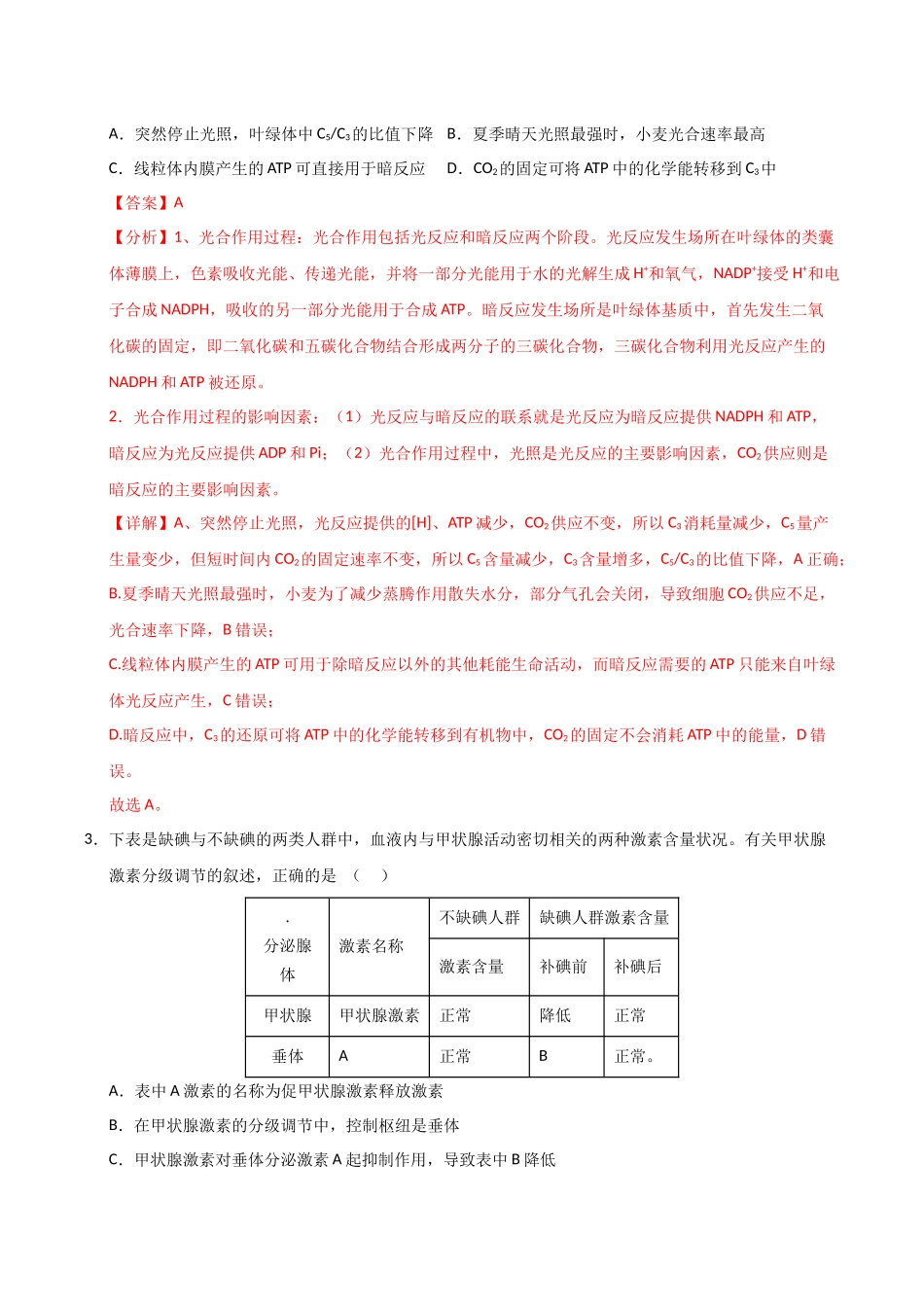 生物二模模拟卷(课标全国通用)(全解全析).docx_第2页