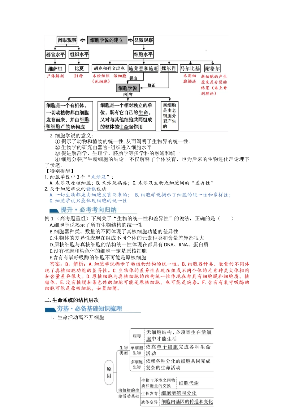 第1讲 走近细胞(讲义)(教师版).docx_第2页