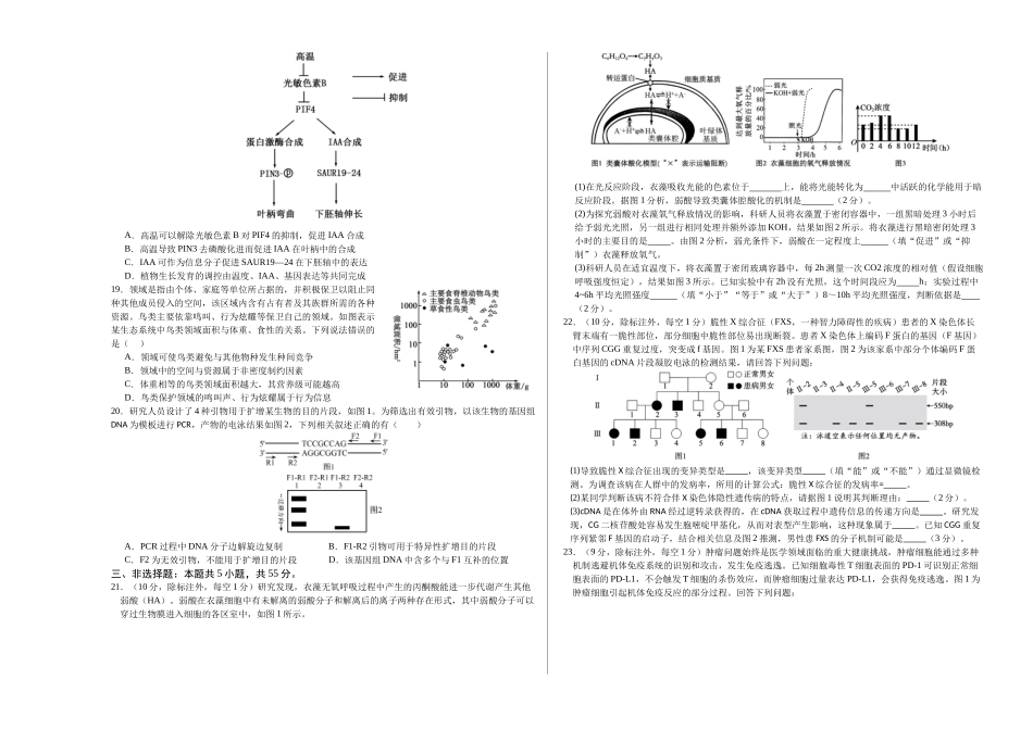 生物二模模拟卷(山东专用)(考试版A3).docx_第3页