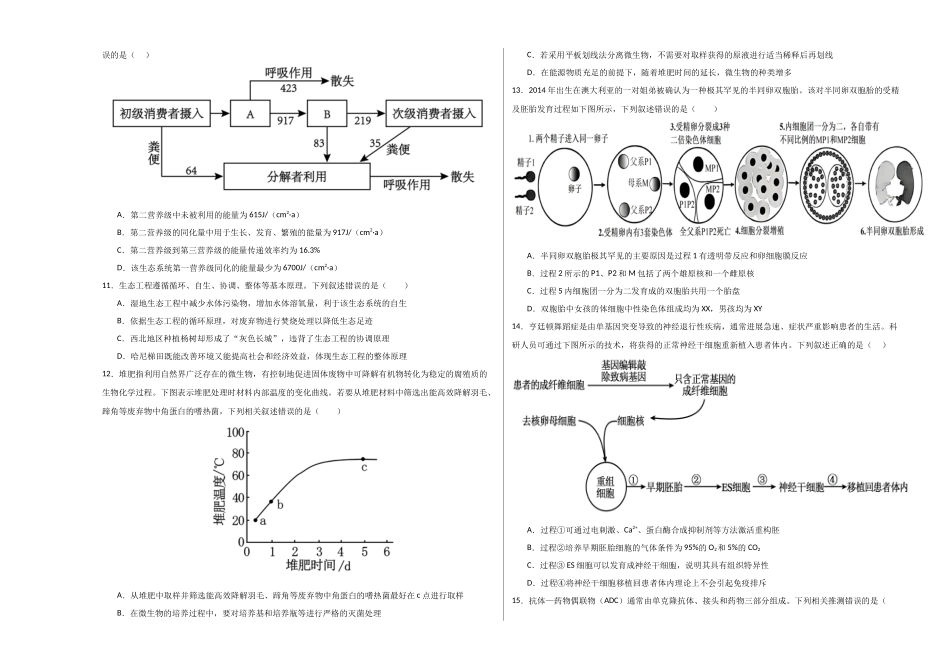 生物二模模拟卷02(新高考通用)(考试版A3).docx_第3页