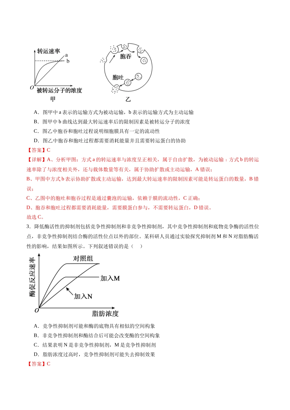 生物学一模提分卷（全解全析）（重庆专用）.docx_第2页