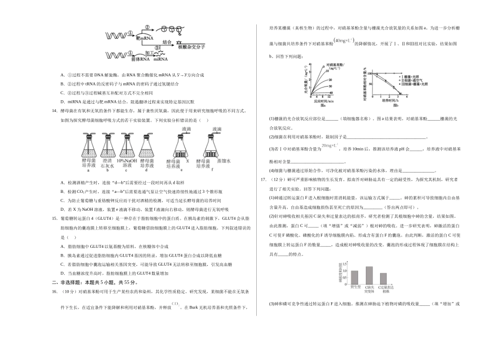 生物一模保分卷（海南专用）（考试版A3）.docx_第3页