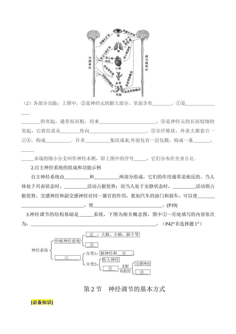 第2章 神经调节（填空版）.docx_第2页