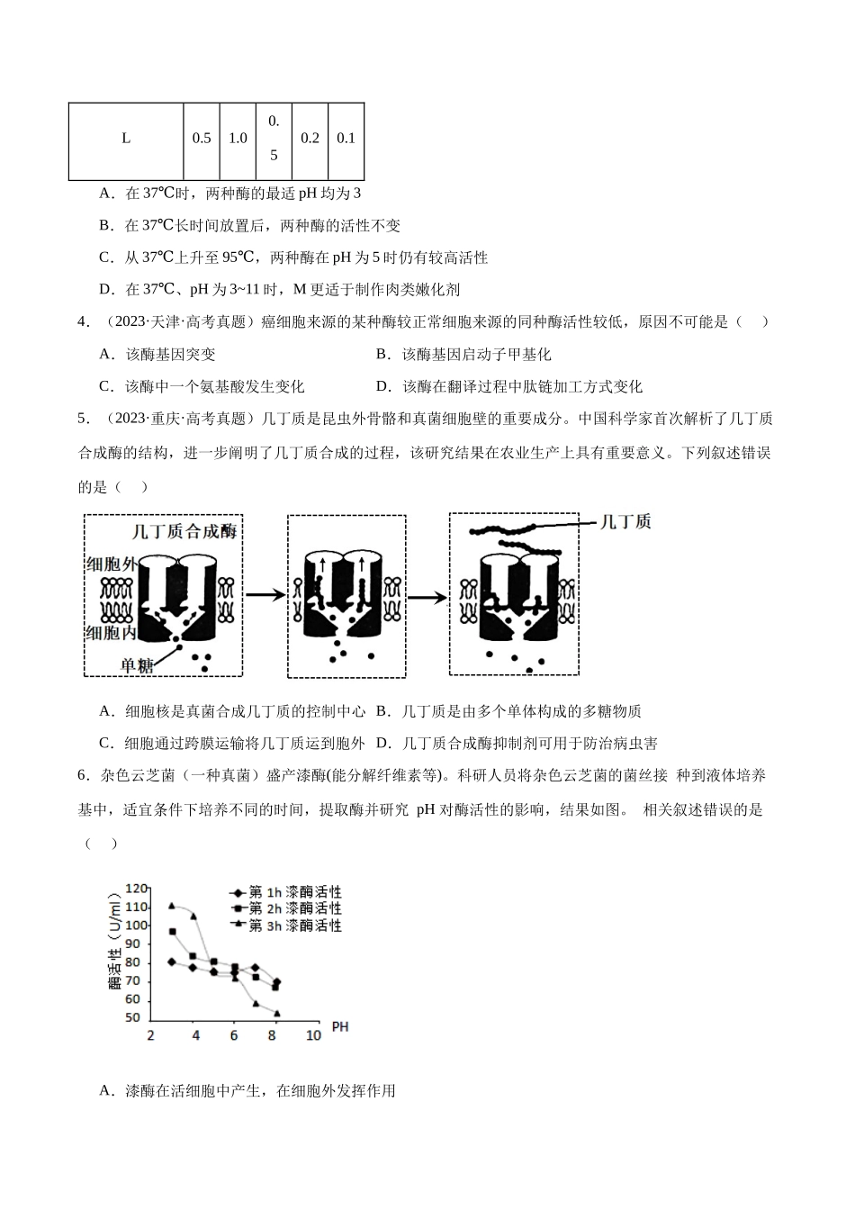 第03讲 酶和ATP（练习）（原卷版）.docx_第2页