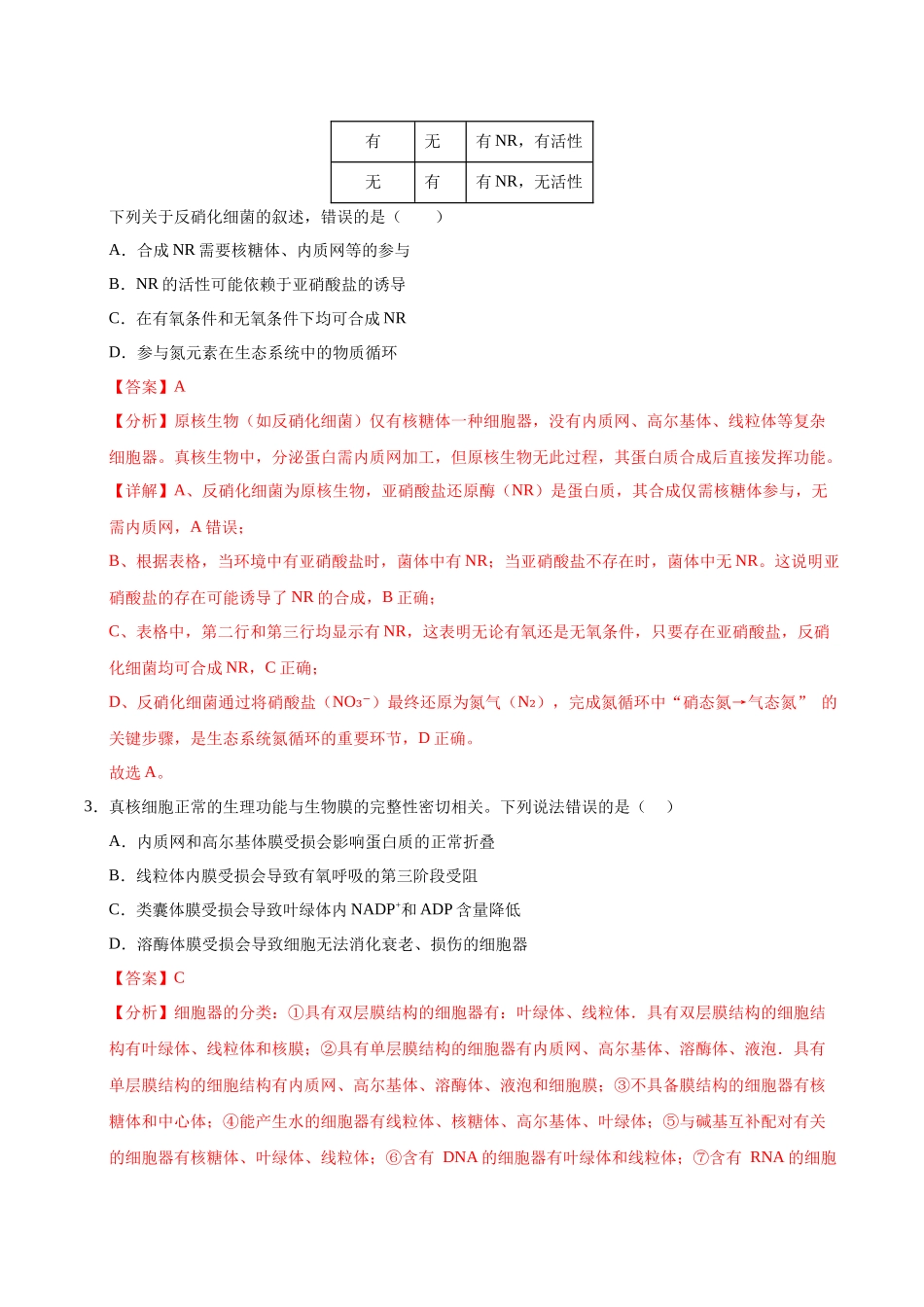 生物一模提分卷01（北京专用）（全解全析）.docx_第2页