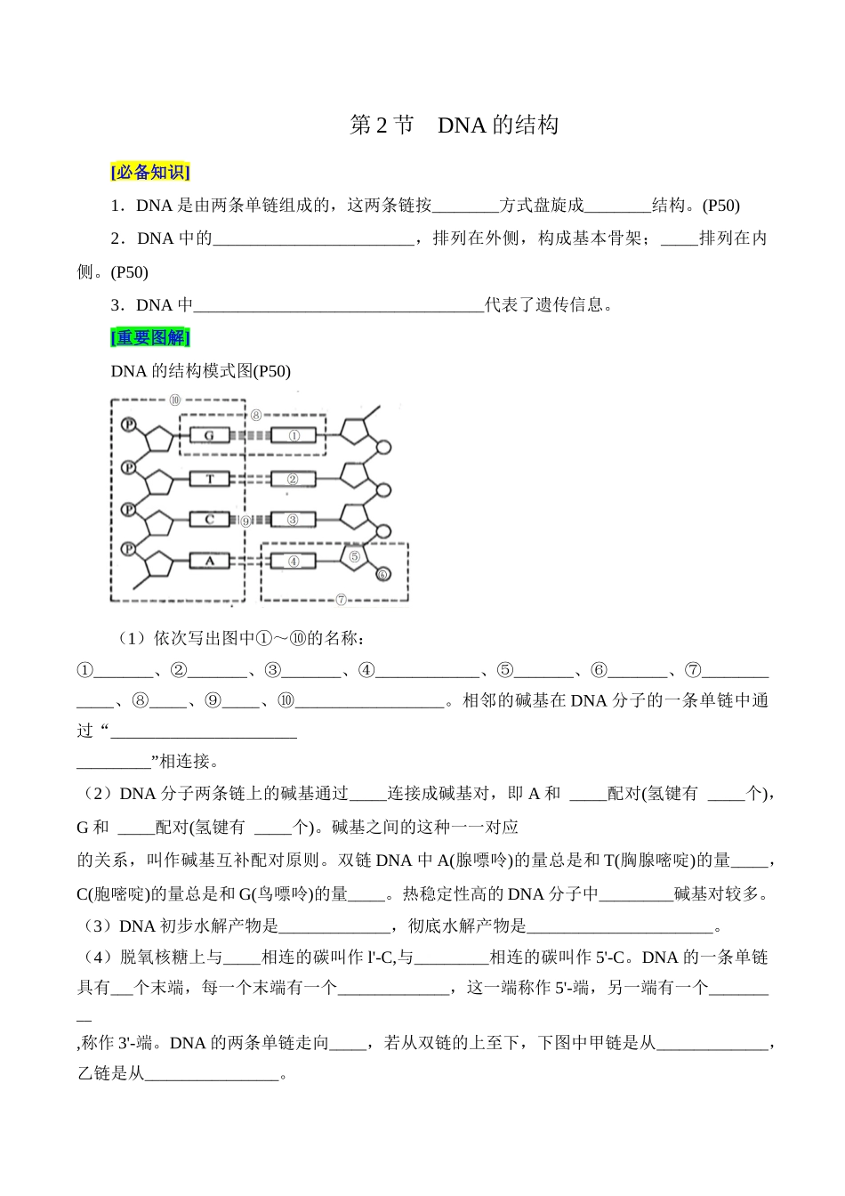 第3章 基因的本质（填空版）.docx_第3页