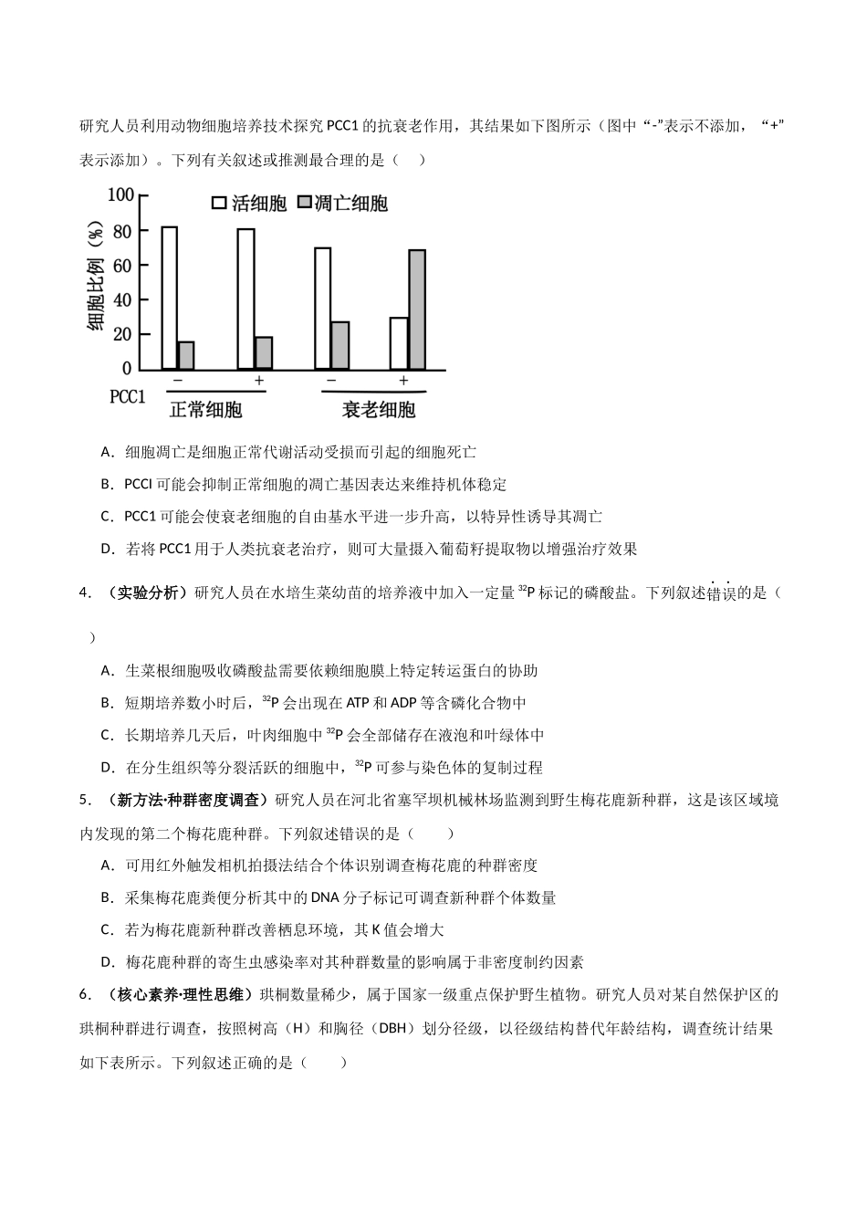 生物一模突破卷（安徽专用）（考试版）.docx_第2页