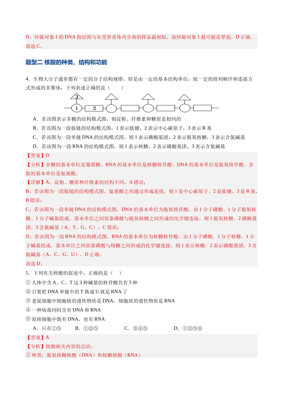 第04讲 蛋白质和核酸(专项训练)(安徽专用)(教师版).docx_第3页