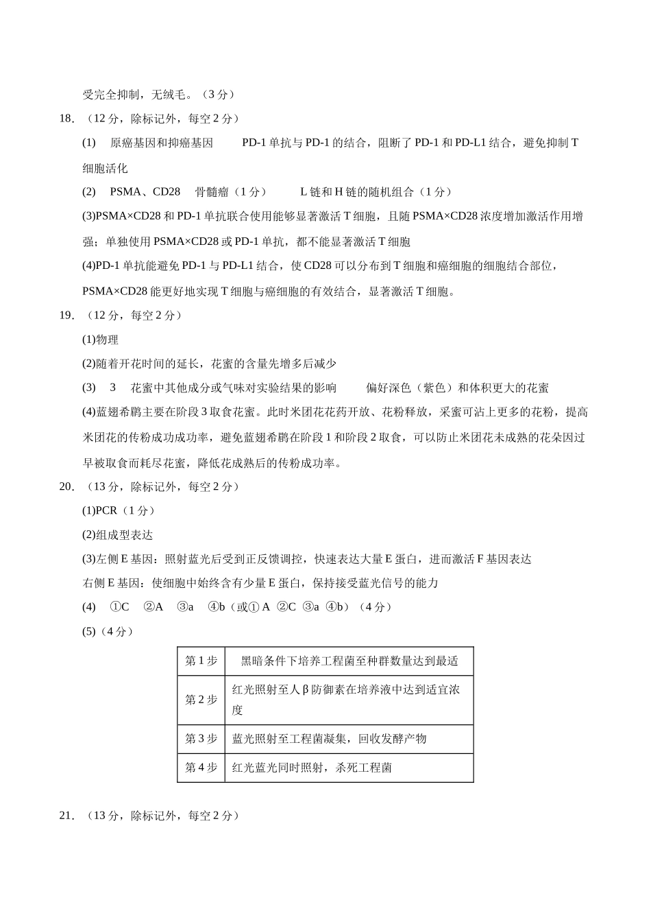 生物一模突破卷01(北京专用)(参考答案).docx_第2页