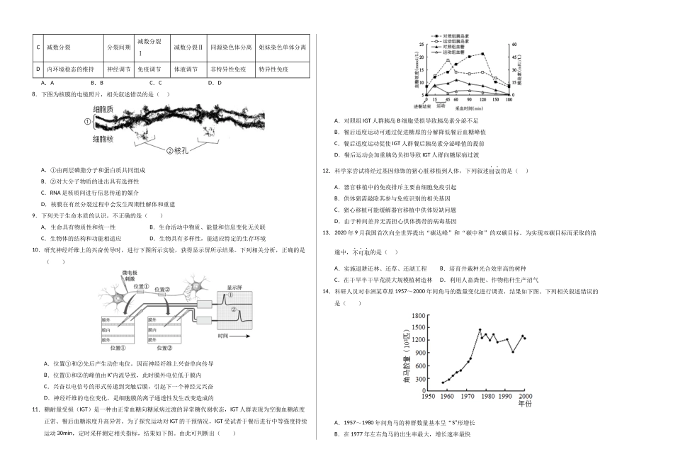 生物一模突破卷01(北京专用)(考试版A3).docx_第2页