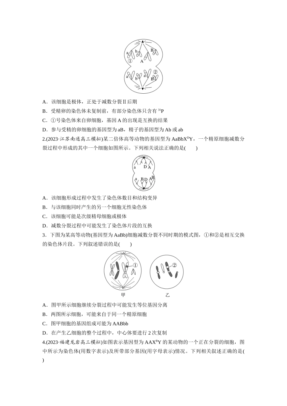 第4单元　微专题三　减数分裂与可遗传变异的关系.docx_第3页