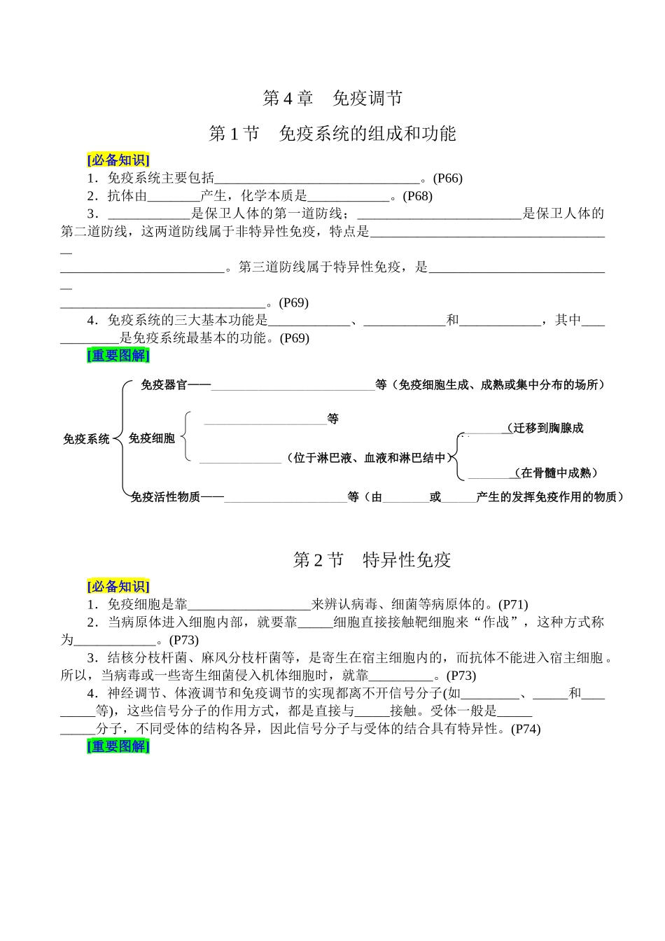 第4章 免疫调节(填空版)-4页.docx_第1页