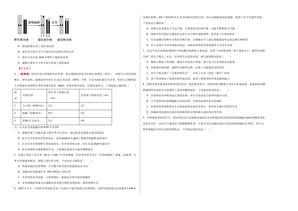 生物一模突破卷02（天津专用）（考试版A3）.docx_第2页