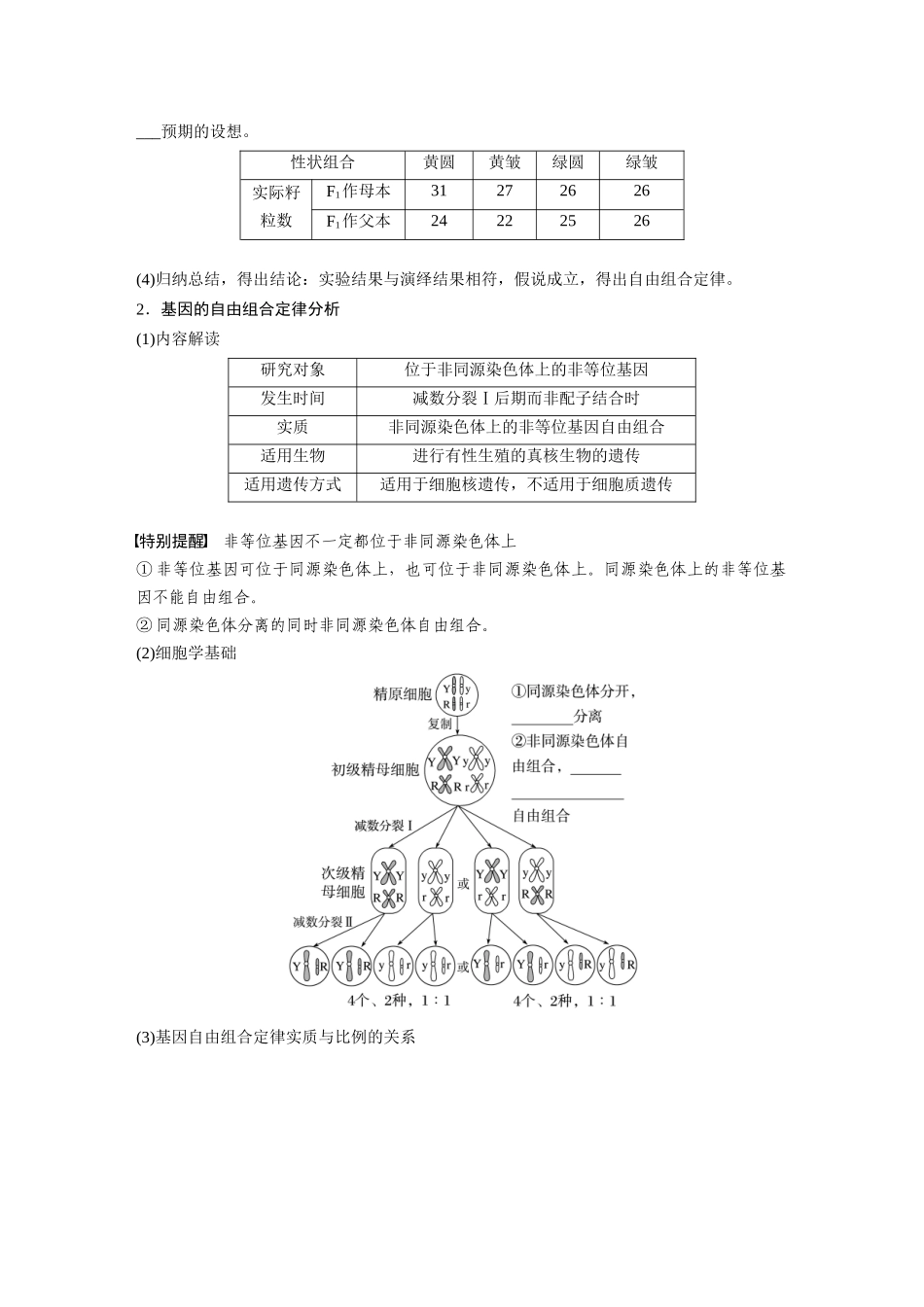 第5单元 第4课时 自由组合定律的发现及应用.docx_第3页