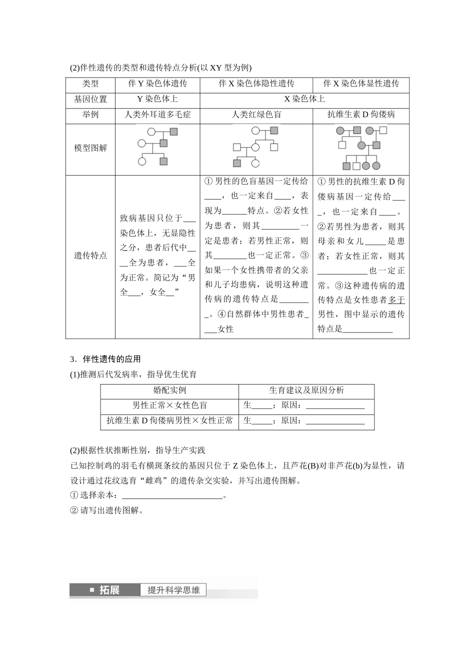 第5单元 第8课时 伴性遗传的特点与应用及人类遗传病.docx_第2页