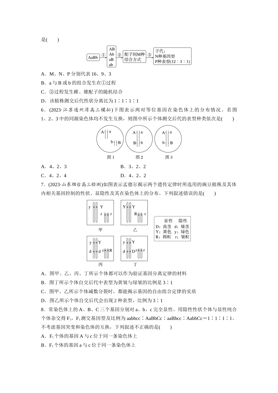 第5单元 课时练4 自由组合定律的发现及应用.docx_第2页