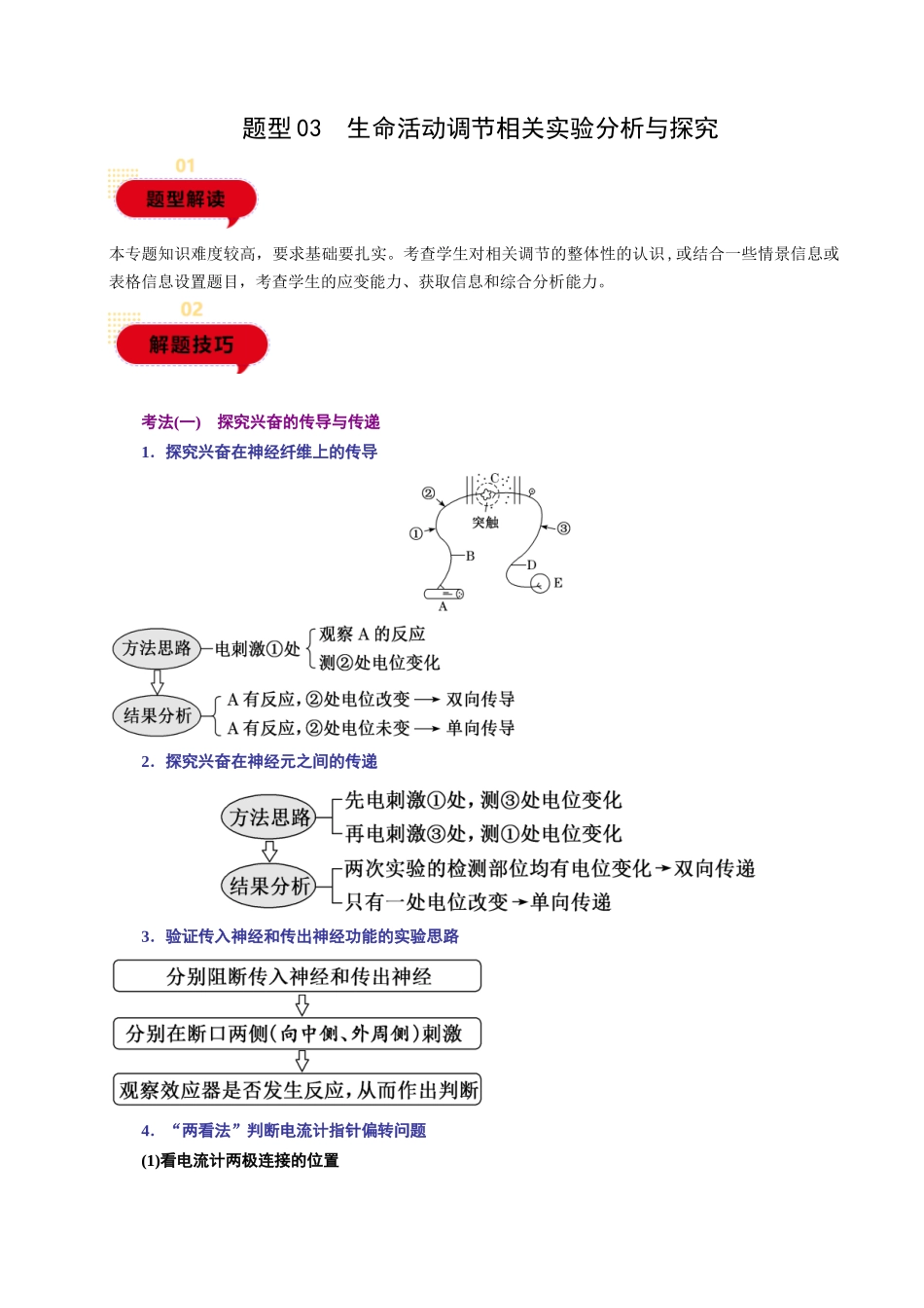题型03 生命活动调节相关实验分析与探究(教师版)-27页.docx_第1页