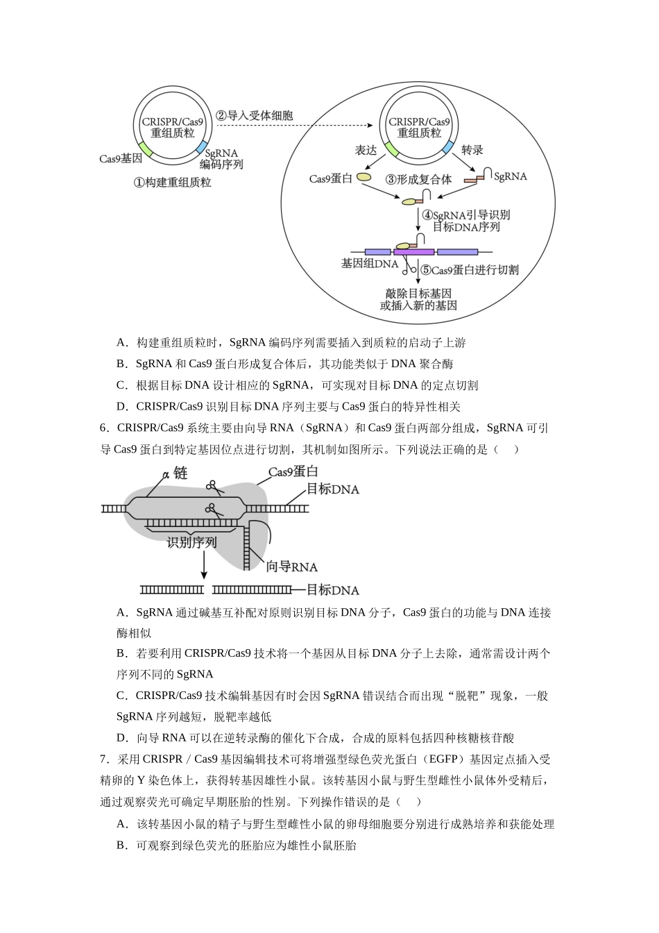 题型16 CRISPRCas9基因组编辑技术（原卷版）.docx_第3页