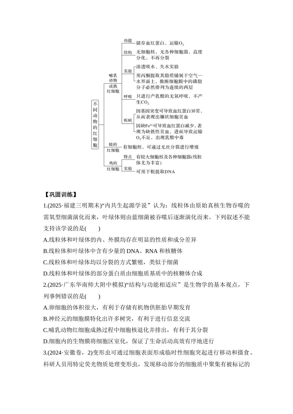 微专题2:结构与功能观、蛋白质的分选与囊泡运输.docx_第3页
