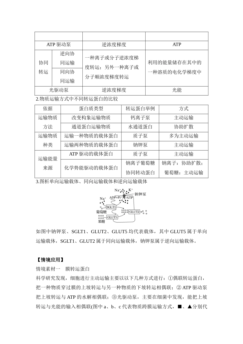 微专题3 跨膜运输的热考题型(教师版).docx_第3页