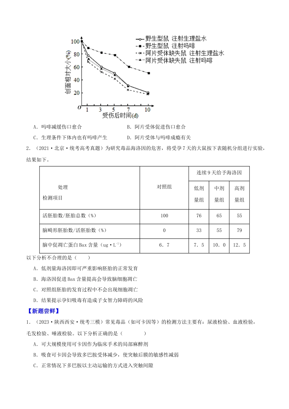 微专题05  个体生命活动调节（原卷版）.docx_第2页