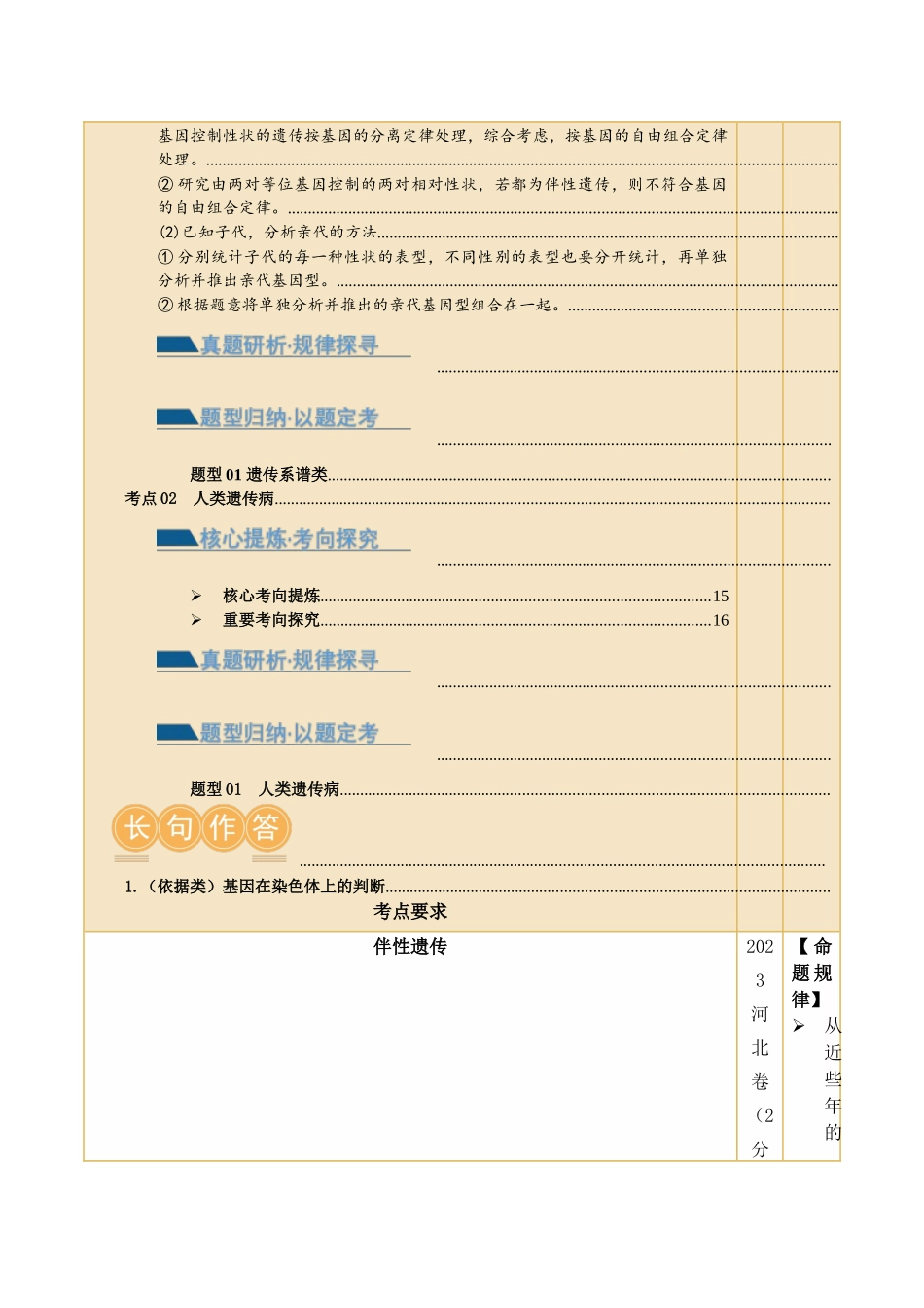 第08讲 伴性遗传和人类遗传病（讲义）（原卷版）.docx_第2页