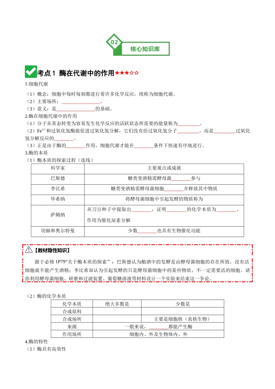 第08讲 酶和ATP(知识清单)(全国通用)(学生版).docx_第3页
