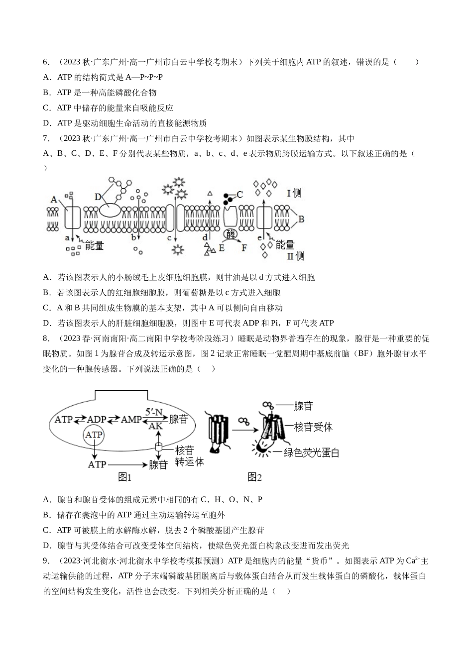 第8.2讲 ATP(练习)(原卷版).docx_第2页
