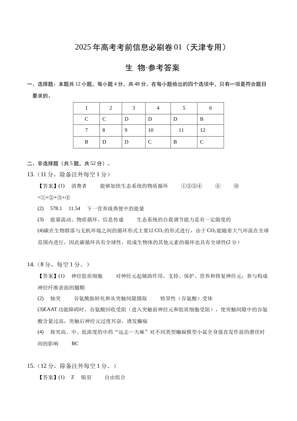 信息必刷卷01(天津专用)(参考答案).docx_第1页
