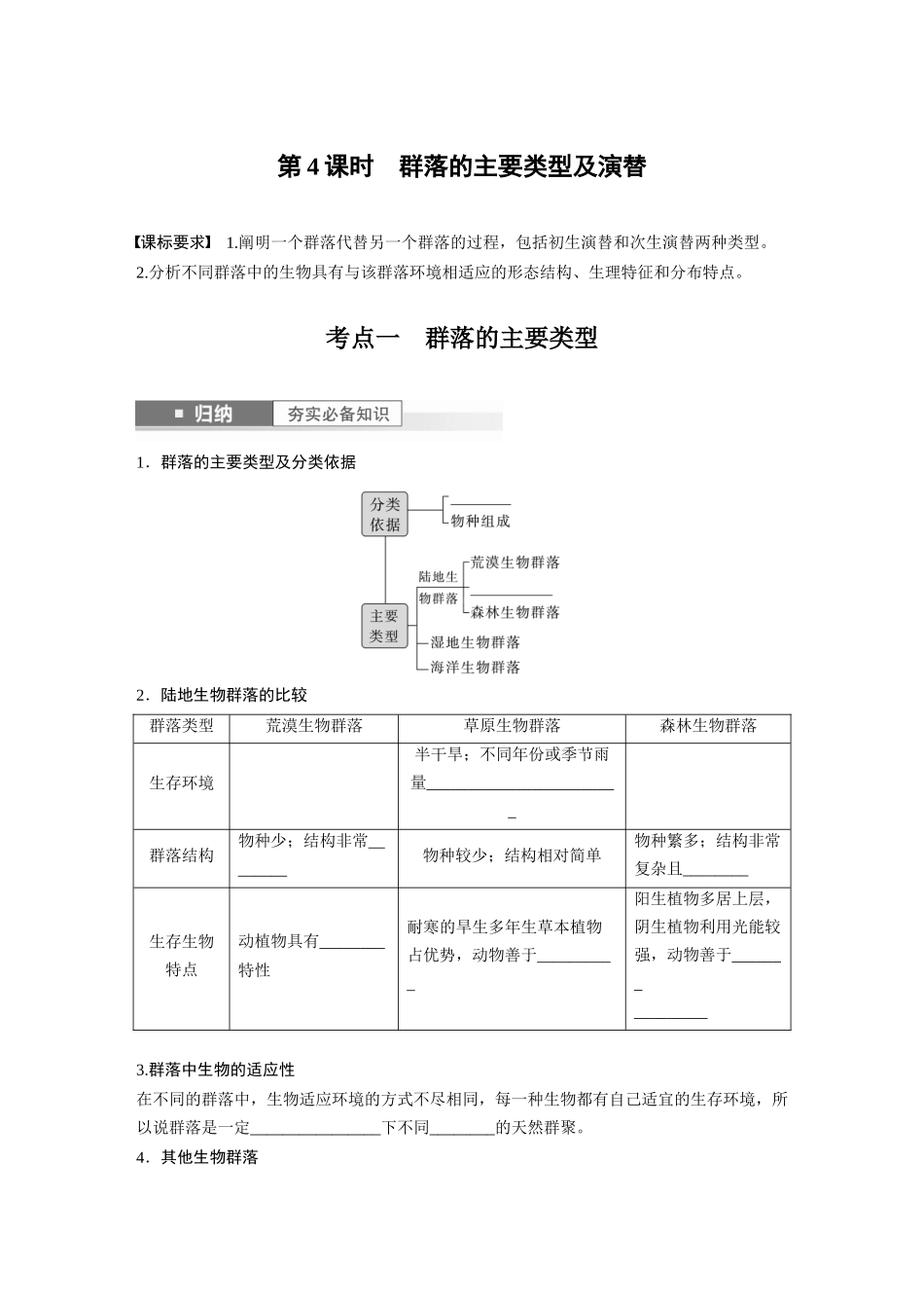 第9单元　第4课时　群落的主要类型及演替.docx_第1页