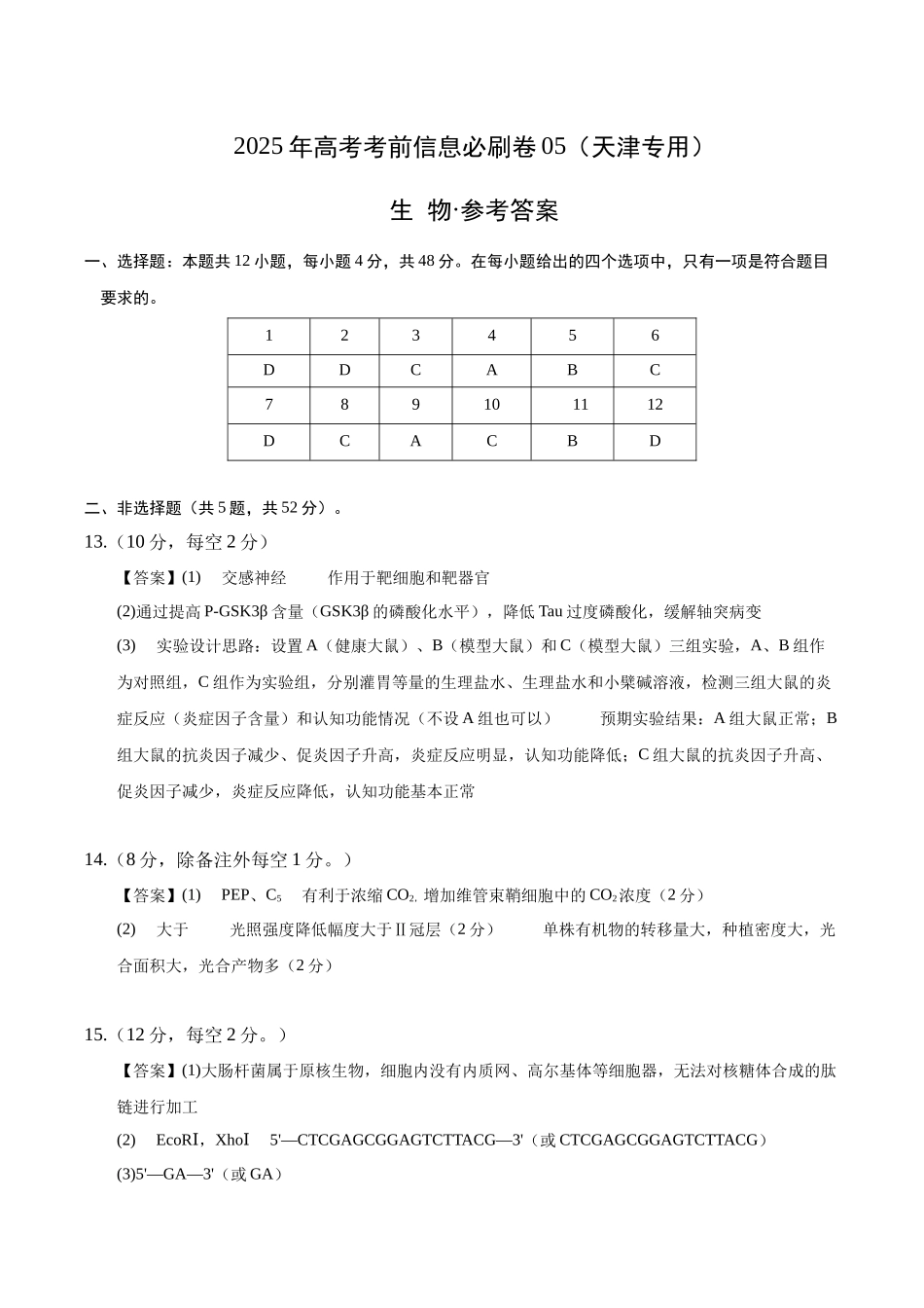 信息必刷卷05(天津专用)(参考答案).docx_第1页
