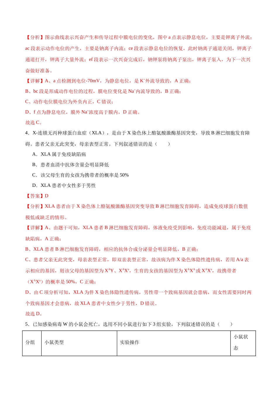 选择性必修1 稳态与调节必刷卷02(解析版).docx_第3页