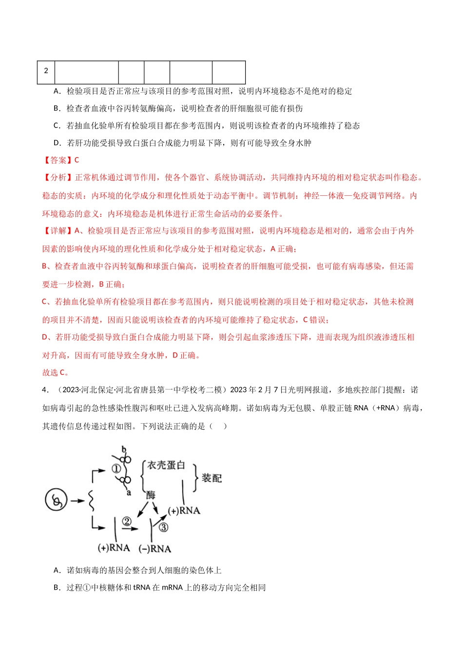 选择性必修1 稳态与调节测试卷（解析版）.docx_第3页