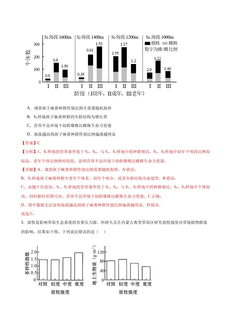 选择性必修2 生物与环境必刷卷02(解析版).docx_第2页