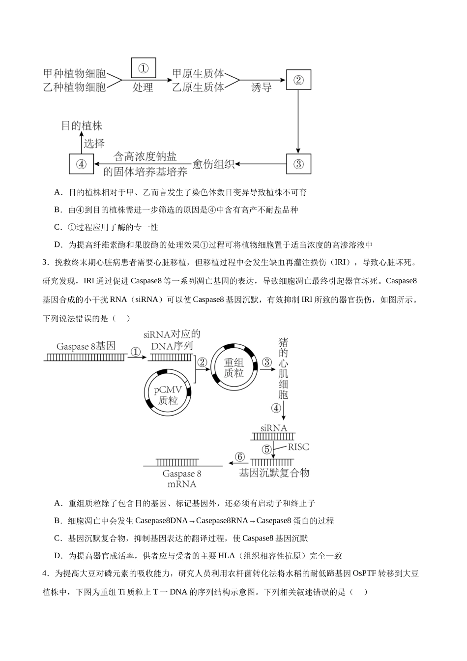 选择性必修3 生物技术与工程必刷卷02（原卷版）.docx_第2页
