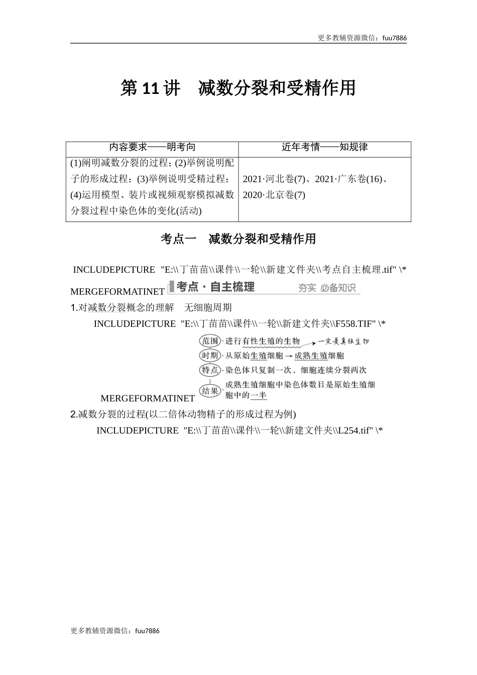 第11讲 减数分裂和受精作用.doc_第1页