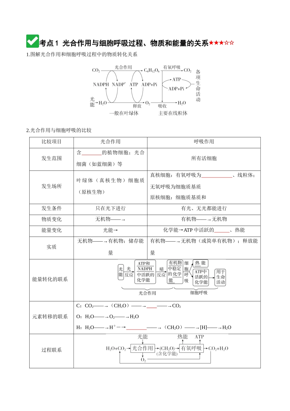 第11讲 细胞代谢综合分析(知识清单)(全国通用)(学生版).docx_第3页