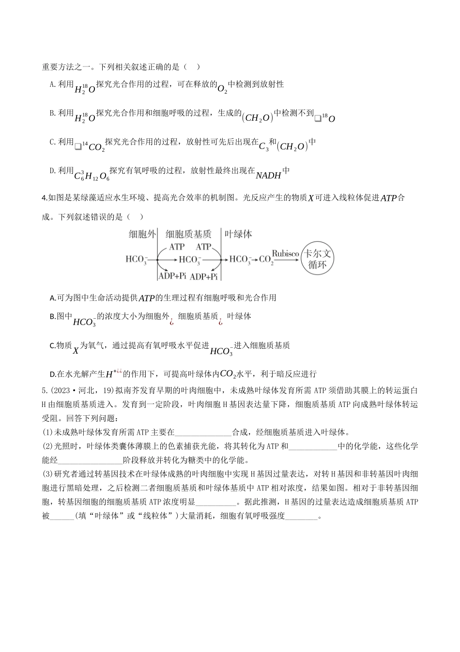 第11讲 细胞代谢综合分析(专项训练)(湖南专用)(学生版).docx_第2页