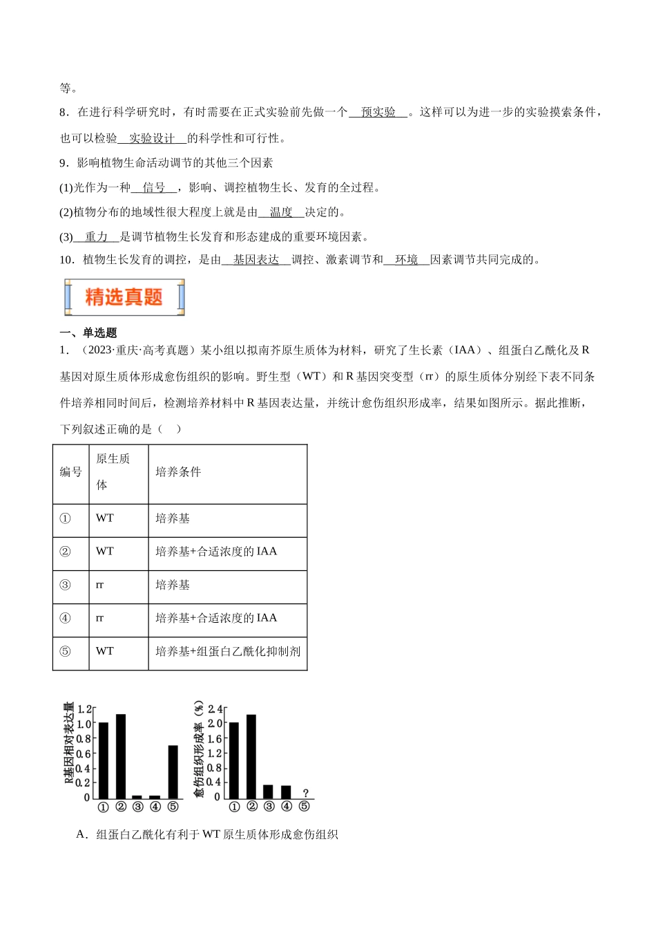 第11天  植物生命活动的调节（原卷版）.docx_第2页