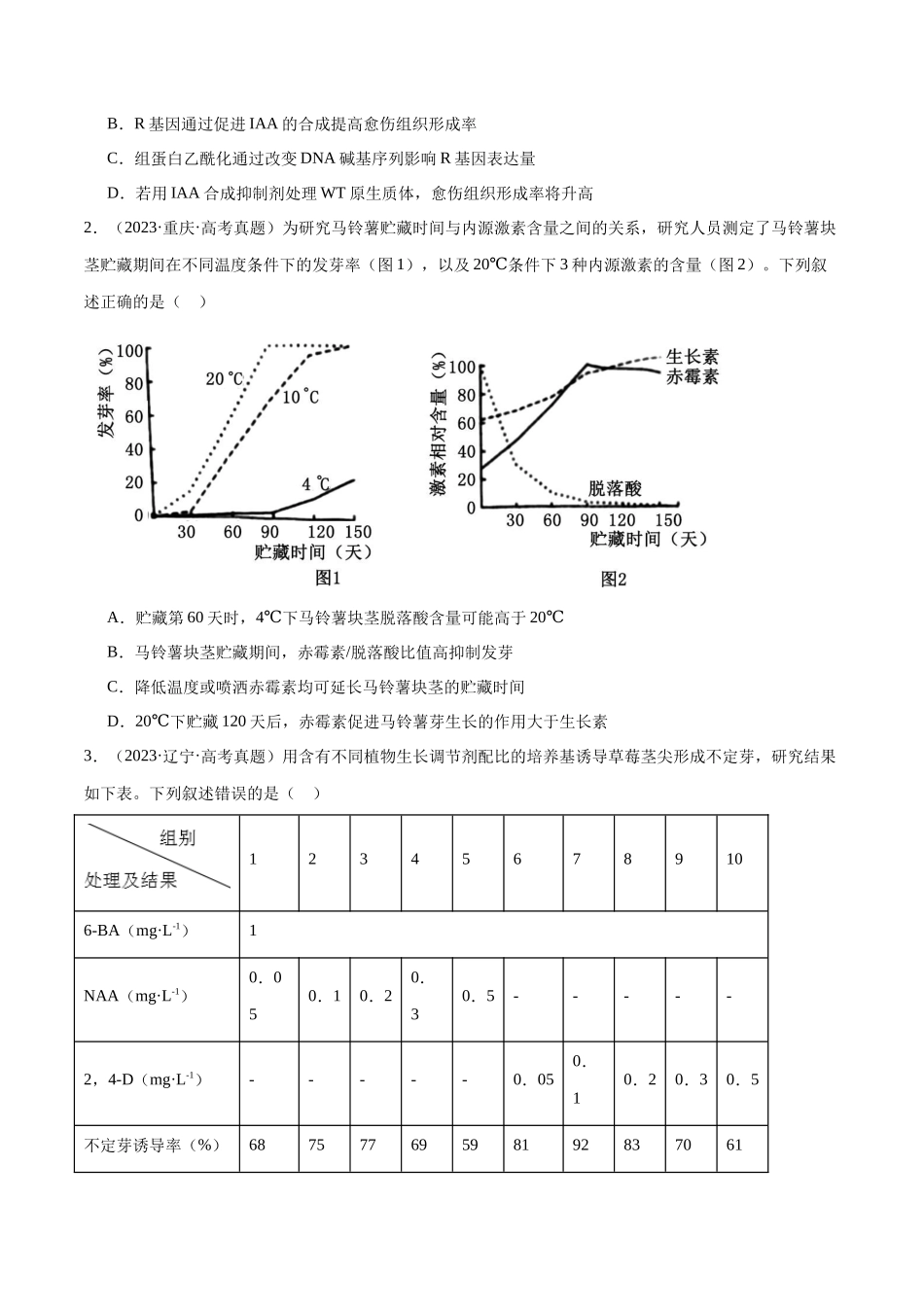 第11天  植物生命活动的调节（原卷版）.docx_第3页