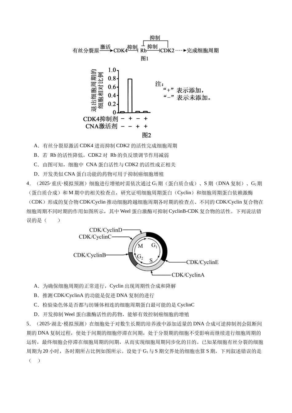 第13讲 细胞的增殖（专项训练）（安徽专用）（学生版）.docx_第2页