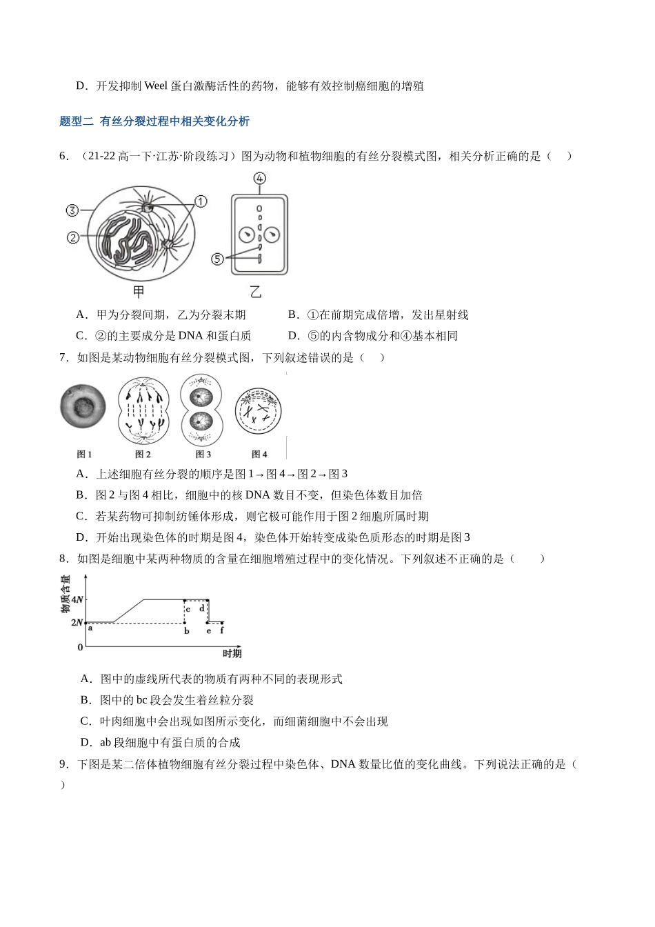 第13讲 细胞增殖(专项训练)(福建专用)(学生版).docx_第3页
