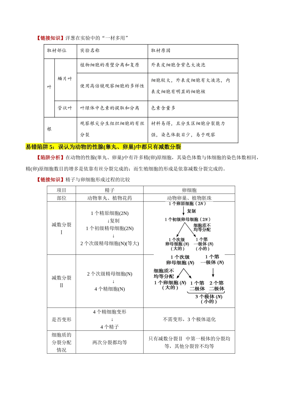 易错点07 细胞有丝分裂与减数分裂易错对比(过程、图表、图象)(6大陷阱)(教师版).docx_第3页