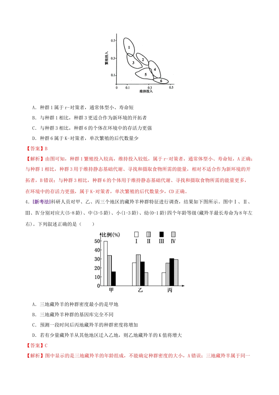 第14讲 种群和群落（专项训练，4大题型）（教师版）.docx_第3页