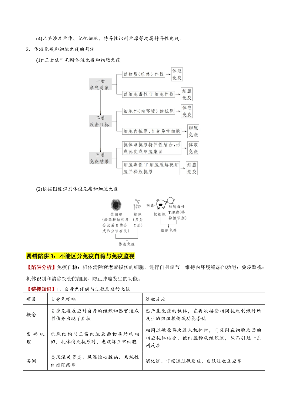 易错点12 免疫调节的易错考题(3大陷阱)(教师版).docx_第2页