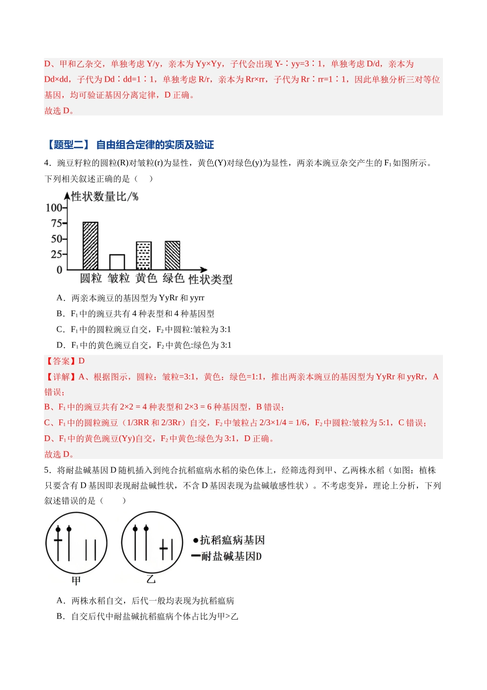 第15讲 自由组合定律（专项训练）（黑吉辽蒙专用）（教师版）.docx_第3页