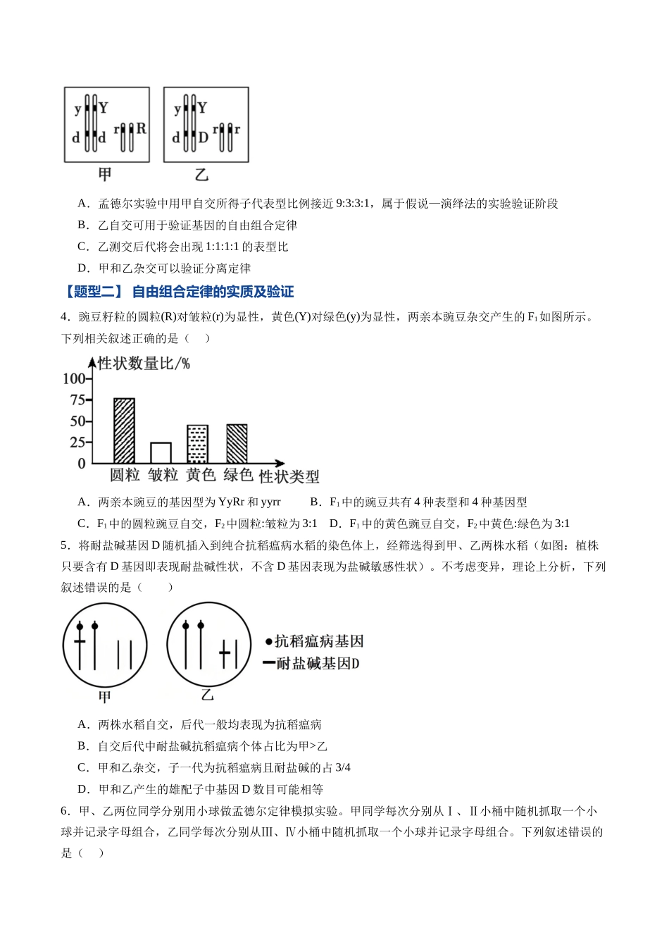 第15讲 自由组合定律（专项训练）（黑吉辽蒙专用）（学生版）.docx_第2页