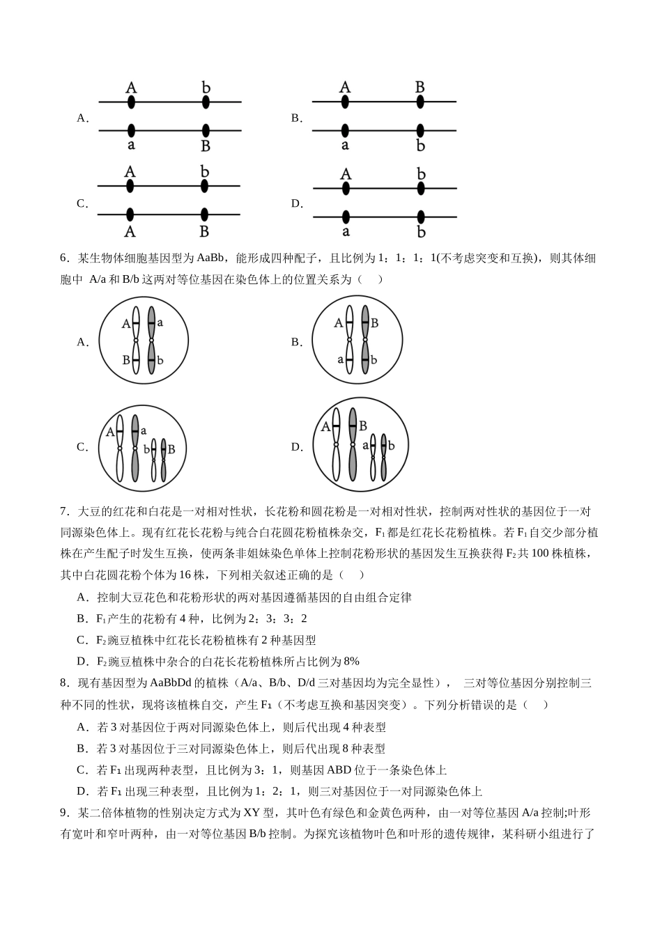 第16讲 自由组合定律（第二课时）（练习）（学生版）.docx_第3页