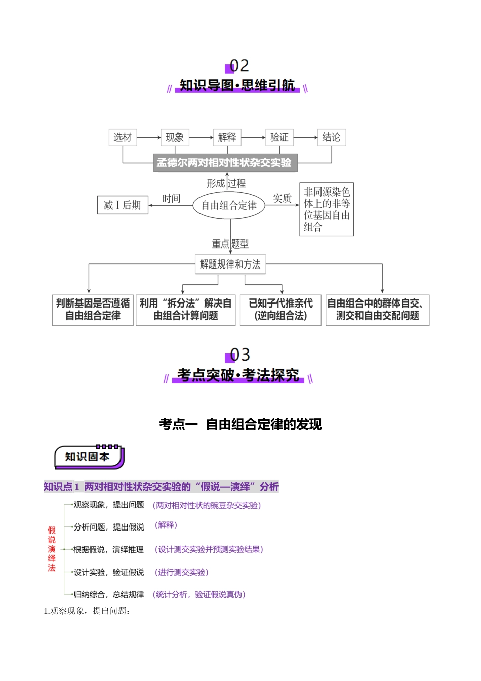 第16讲 自由组合定律(第一课时)(讲义)(学生版).docx_第3页